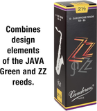 Ance Vandoren SR4225 Java N. 2.5 per sax tenore, confezione da 5, flessibili e con lunga parte vibrante per jazz