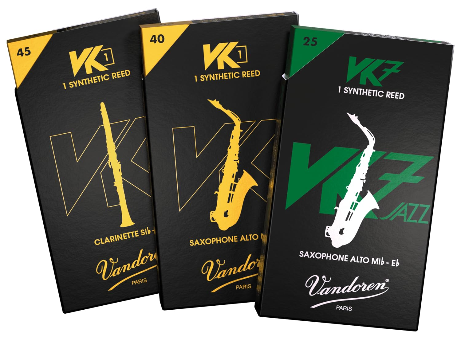 Ance sintetiche serie VK1 VK7 di Vandoren per sax alto, confezione da 1, riciclabili , realizzate in Francia