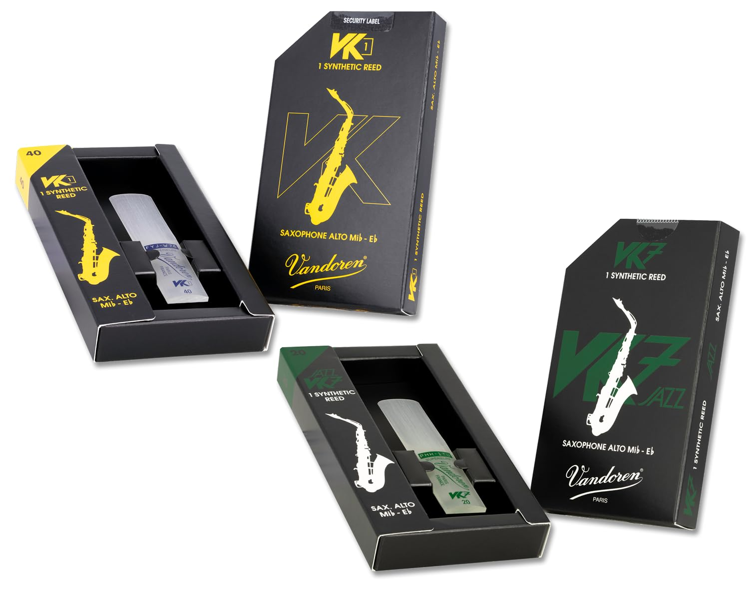 Ance Vandoren VK1 VK7 45 per sax alto, confezionI singole , riciclabili , sviluppate in materiale composito in Francia