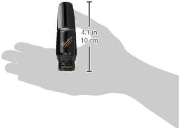 Bocchino sax alto Vandoren AL3, in hard rubber, apertura 152 mm, lunghezza medio-lunga, per soddisfare i sassofonisti moderni compatto