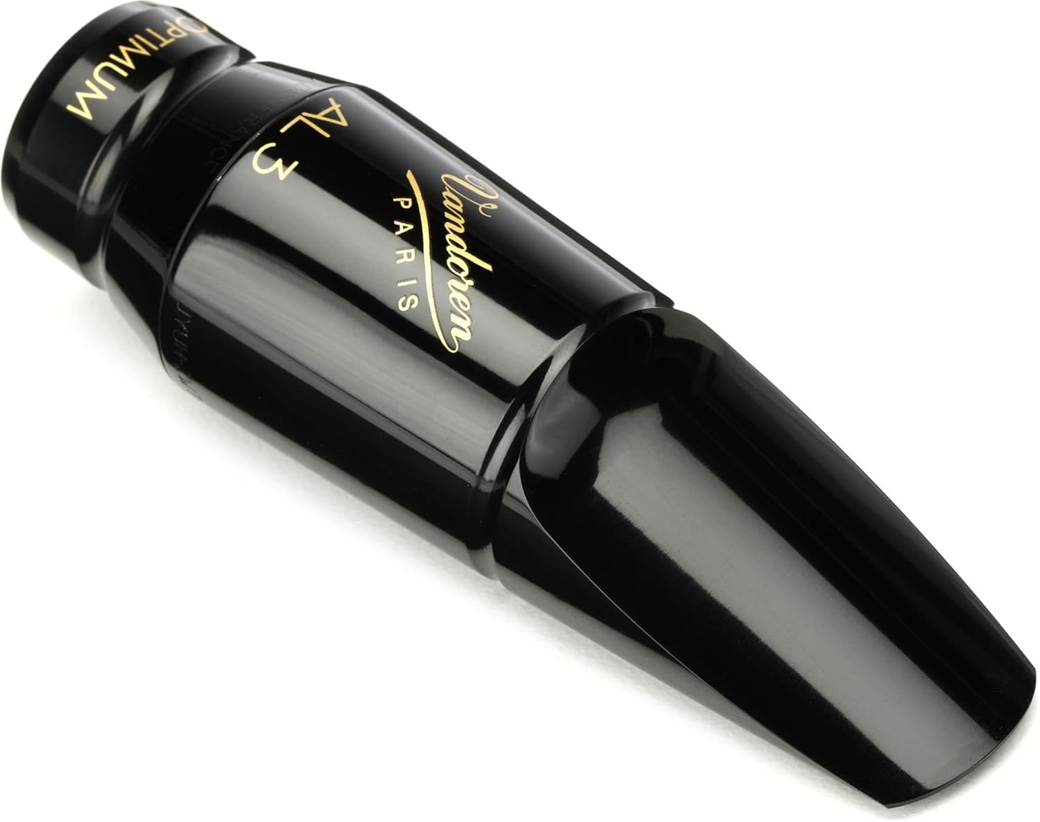 Bocchino Vandoren AL3 per sax alto, apertura 152 mm, lunghezza medio-lunga, in hard rubber, ideale per sassofonisti
