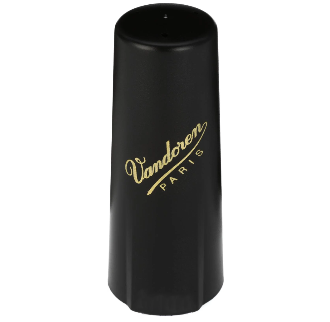 Legatura M|O Vandoren LC57DP per sax alto, finitura oro, con cap in plastica e meccanismo di serraggio rapido ed efficiente