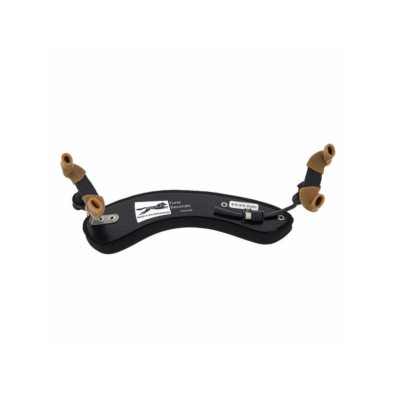 Spalliera per violino Wolf, regolabile in altezza e larghezza, adatta per strumenti 3/4 e 4/4, colore nero, con gambe pieghevoli