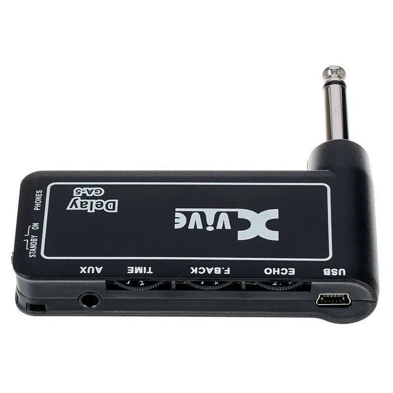 Mini amplificatore per chitarra XVive GA-5 con controlli di Echo, Feedback, Time e ricarica tramite Mini USB inclusa