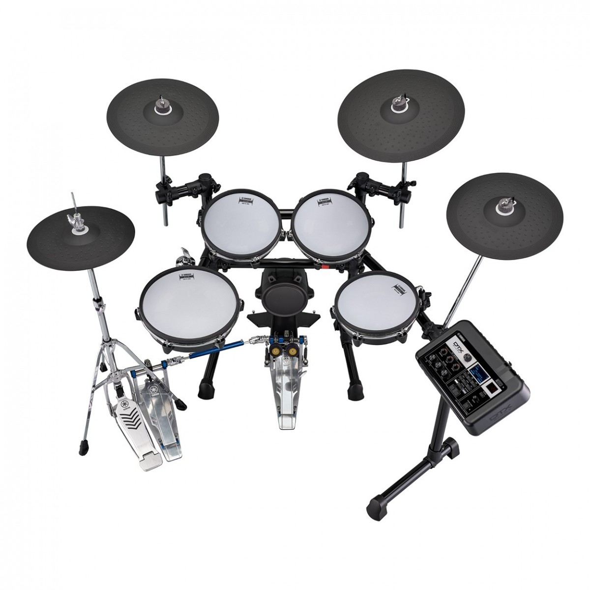 Vista top DTX6K5-M: batteria elettronica Yamaha con pad mesh, suoni di alta qualità e funzioni per migliorare la pratica musicale