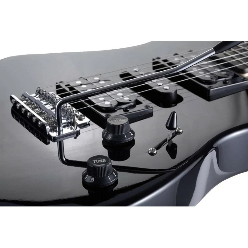 Chitarra elettrica nera con amplificatore 15W, custodia e accessori, ideale per principianti