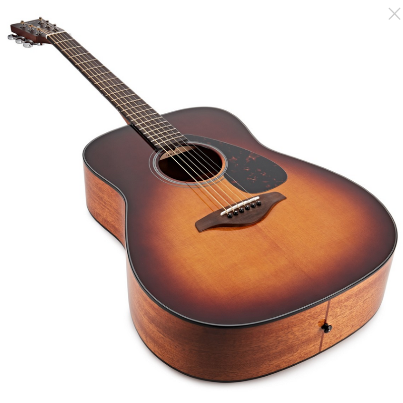 Yamaha FG800 BS II, chitarra acustica in brown sunburst, design classico e suono ricco, consigliata per chitarristi alle prime armi