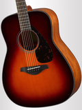 Chitarra acustica Yamaha FG800 BS II, finitura sunburst marrone, robusta e con suono ben bilanciato, perfetta per principianti