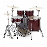 Batteria Yamaha Rydeen 20" Burgundy Glitter con hardware e piatti inclusi, progettata per batteristi di livello intermedio e principianti