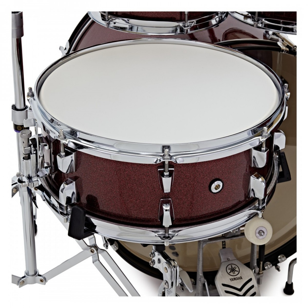 Yamaha Rydeen 20" in Burgundy Glitter, batteria acustica con hardware e piatti, ideale per batteristi alle prime armi e intermedi