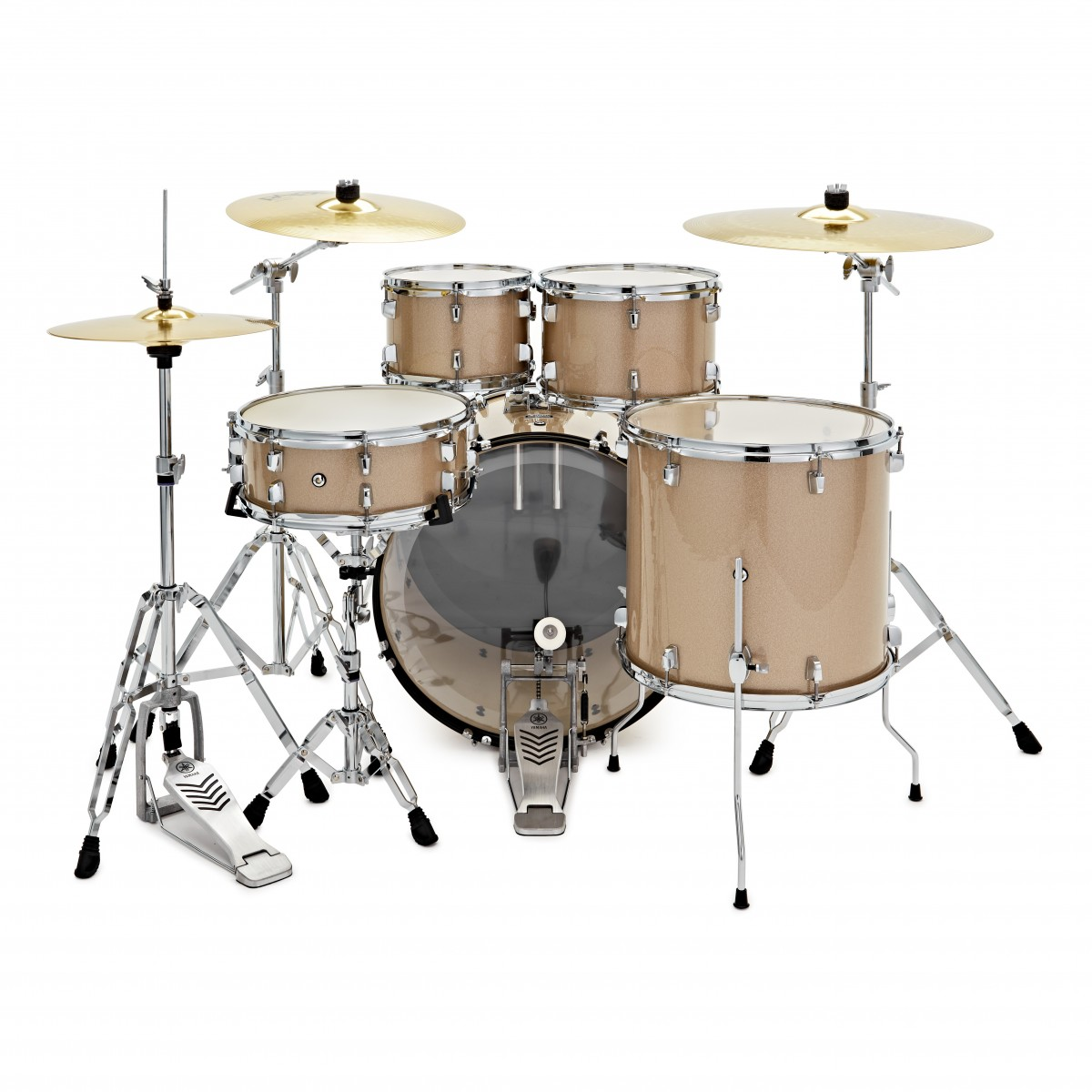 YAMAHA Rydeen Studio 20" Champagne Glitter con Set piatti Paiste 101 retro