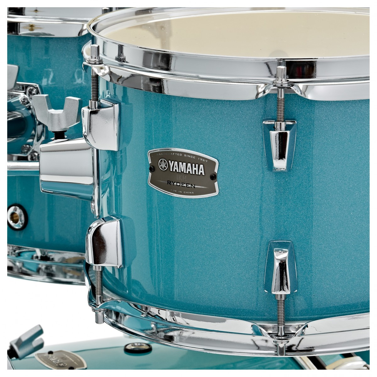 YAMAHA Rydeen Studio 20" Torquoise Glitter con Set piatti Paiste 101 dettagli logo design