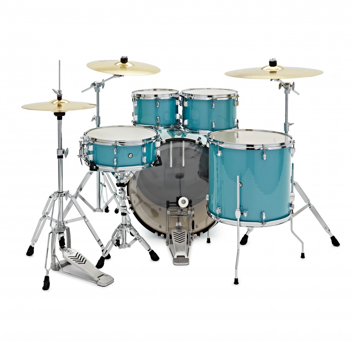 YAMAHA Rydeen Studio 20" Torquoise Glitter con Set piatti Paiste 101 retro
