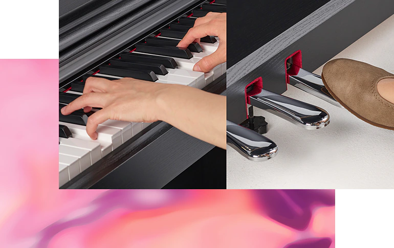 Pianoforte digitale Yamaha YDP-105, 88 tasti bianchi, suono di pianoforte a coda e 10 voci per un'esperienza musicale completa